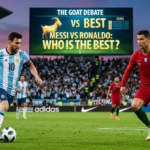 Lionel Messi celebrating after scoring a goal in an international football match
